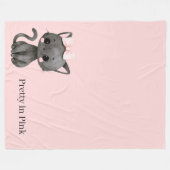 Hübsche rosa Katze Fleecedecke (Vorderseite (Horizontal))
