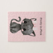 Hübsche rosa Katze Puzzle (Horizontal)