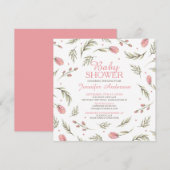 Hübsche Rosa-Kinderdusche Einladung (Vorne/Hinten)