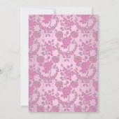 Hübsche Rosa-Kinderdusche Einladung (Rückseite)