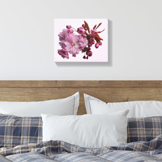 Hübsche Rosa Kirschblüte, schlicht, schön Leinwanddruck (Insitu (Schlafzimmer))