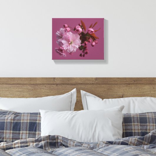 Hübsche Rosa Kirschblüte, schöne moderne Blüte Leinwanddruck (Insitu (Schlafzimmer))