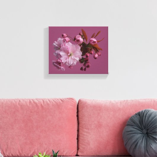 Hübsche Rosa Kirschblüte, schöne moderne Blüte Leinwanddruck (Insitu (Wohnzimmer))