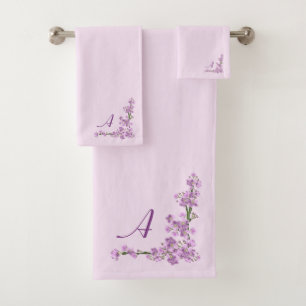 Hübsche rosa Kirschblüten Badhandtuch Set