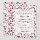 Hübsche rosa Kirschblüten-Blumen-Geburtstag Einladung (Vorne/Hinten)