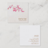 Hübsche Rosa Kirschblüten Blumenpracht Platz der B Quadratische Visitenkarte (Vorne/Hinten)