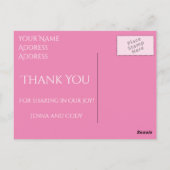 Hübsche rosa Kirschblüten Danke Postkarte (Rückseite)