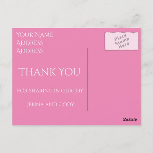 Hübsche rosa Kirschblüten Danke Postkarte (Rückseite)