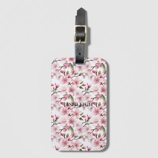 Hübsche rosa Kirschblüten Gepäckanhänger (Vorderseite Vertikal)
