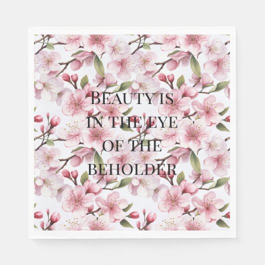 Hübsche rosa Kirschblüten Hochzeitsdusche Serviette (Vorderseite)