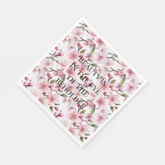 Hübsche rosa Kirschblüten Hochzeitsdusche Serviette (Ecke)