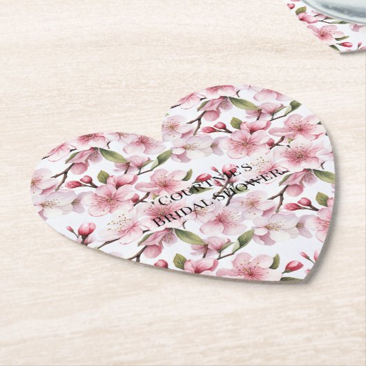 Hübsche rosa Kirschblüten Hochzeitsdusche Untersetzer (angewinkelt)