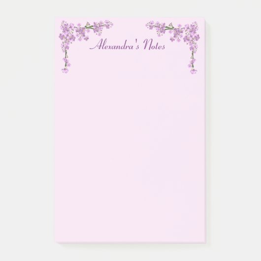 Hübsche rosa Kirschblüten Post-it Klebezettel (Vorderseite)