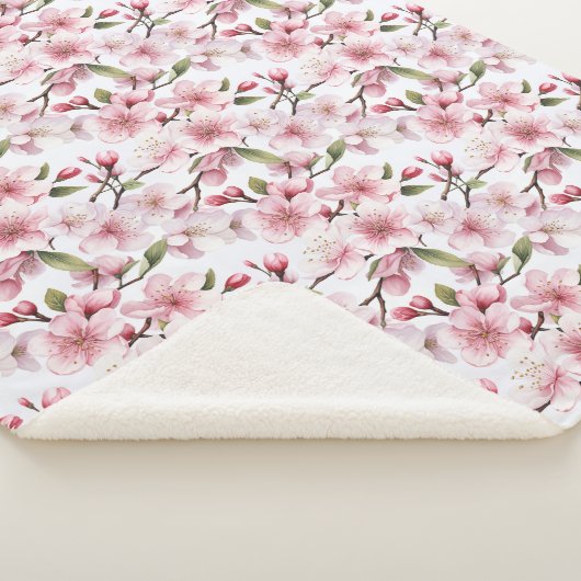 Hübsche rosa Kirschblüten Sherpadecke (3/4)
