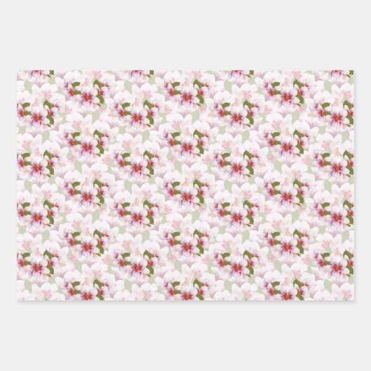 Hübsche Rosa Kirschblüten Wasserfarbe Geschenkpapier Set (Vorderseite 2)