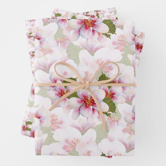 Hübsche Rosa Kirschblüten Wasserfarbe Geschenkpapier Set (Beispiel)
