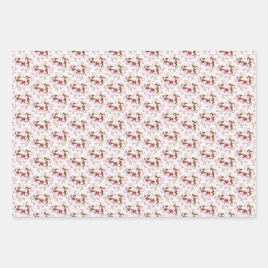 Hübsche Rosa Kirschblüten Wasserfarbe Geschenkpapier Set (Vorderseite 3)