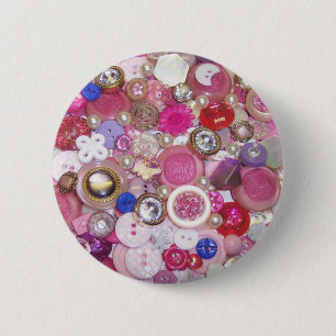 Hübsche rosa Knopf-Collage Button