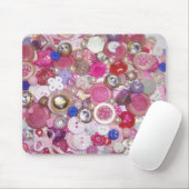 Hübsche rosa Knopf-Collage Mousepad (Mit Mouse)