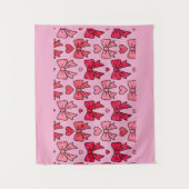 Hübsche rosa Kokette Tapete Wandteppich (Vorderseite)