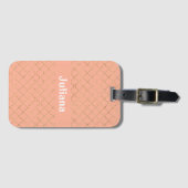 Hübsche Rosa Koralle Gold Quatrefolie Personalisie Gepäckanhänger (Vorderseite (Horizontal))
