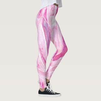 Hübsche rosa Kristalle Muster Leggings drucken