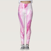 Hübsche rosa Kristalle Muster Leggings drucken (Vorderseite)