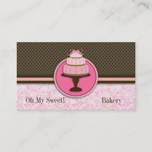 Hübsche rosa Kuchen-Bäckerei: Visitenkarten Visitenkarte (Vorderseite)
