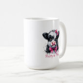 Hübsche rosa Kuh Kaffeetasse (VorderseiteRechts)