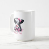 Hübsche rosa Kuh Kaffeetasse (Vorderseite Links)