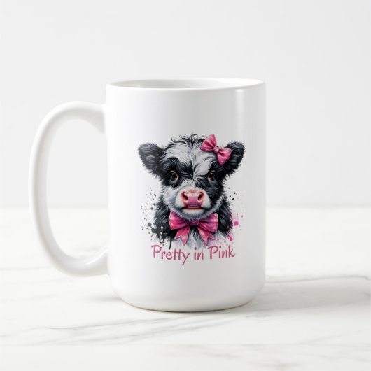 Hübsche rosa Kuh Kaffeetasse (Links)