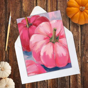 Hübsche rosa Kürbisse Wasserfarben Feiertagskarte