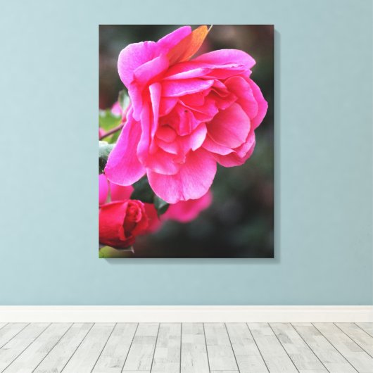 Hübsche Rosa-Leinwand Leinwanddruck (Insitu (Holzboden))