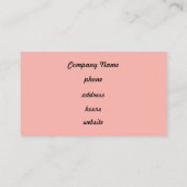 Hübsche rosa Leopard-Visitenkarte Visitenkarte (Rückseite)