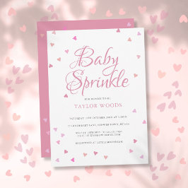 Hübsche rosa Liebe Herz Babysprinkle Dusche Einladung