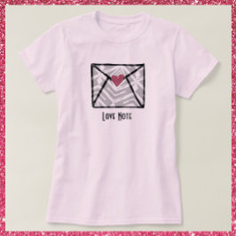 Hübsche rosa Liebe Hinweis Herz T-Shirt