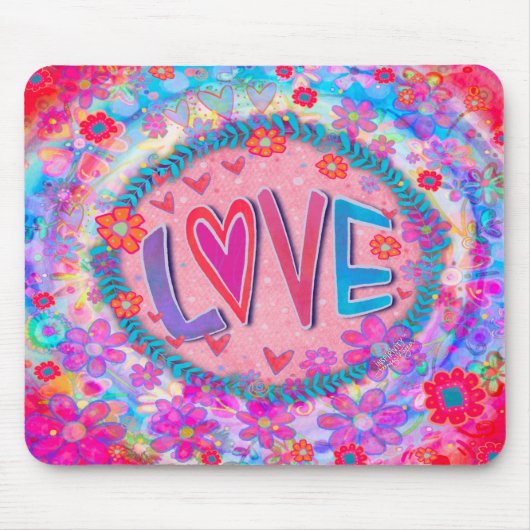 Hübsche rosa Liebe Inspirivity Mousepad (Vorne)