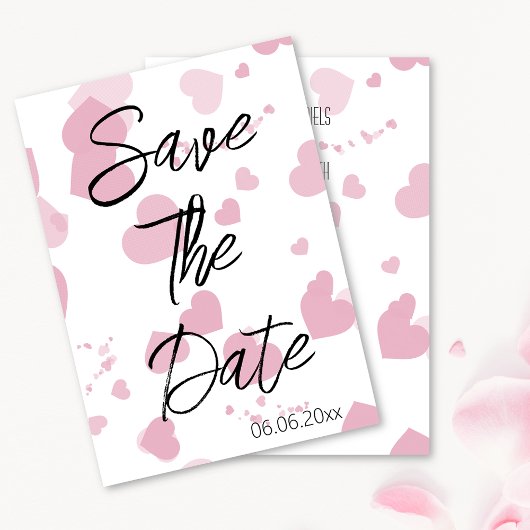 Hübsche rosa Liebe Save the Date Karte