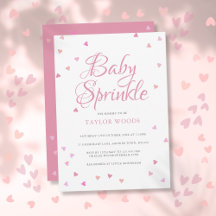 Hübsche rosa Liebesherzen Baby Sprinkle Shower
