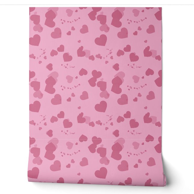 Hübsche rosa Liebesherzen Tapete (Abrollen)