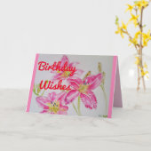 Hübsche Rosa Liege Wasserfarbene Blumenkarte Gebur Karte (Gelbe Blume)