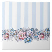 Hübsche rosa, Lila und blaue Blumen und Streifen