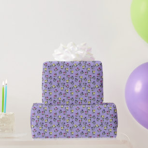 Hübsche rosa lila und gelbe Stiefmütterchen Geschenkpapier