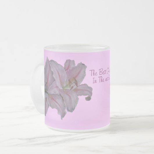 hübsche Rosa Lilie Blume Blumendesign für Mum Mattglastasse (Vorderseite Links)
