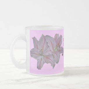 hübsche Rosa Lilie Blume Blumendesign für Mum Mattglastasse