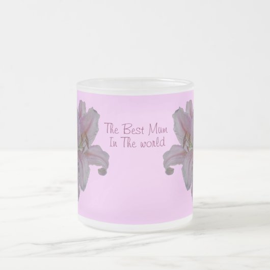 hübsche Rosa Lilie Blume Blumendesign für Mum Mattglastasse (Mittel)