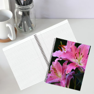 Hübsche rosa Lilienblüten Floral Notizblock
