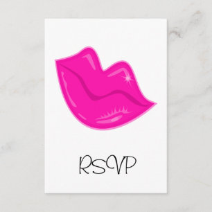 Hübsche rosa Lippen auf der RSVP-Karte RSVP Karte