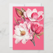 Hübsche Rosa Magnolias Bridal Dusche Einladung (Rückseite)