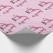 Hübsche rosa Mama-u. Baby-Giraffe Geschenkpapier (Ecke)